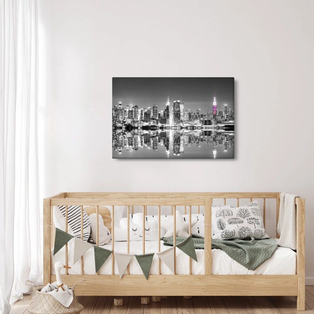 Kép - New York és a lila felhőkarcoló (90x60 cm)