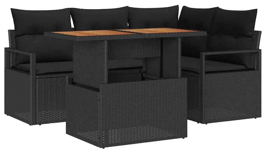 Kert étkező szett 5 pcs Fekete és Barna 100 x 55 x 73 cm
