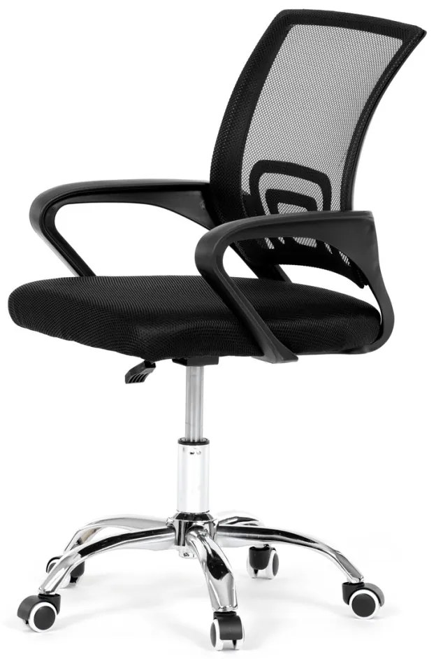 Scaun pivotant de birou / Scaun de studiu în negru. Office103 Junior.