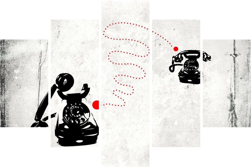 Kép - Telefon rajza Banksy stílusában (150x105 cm)