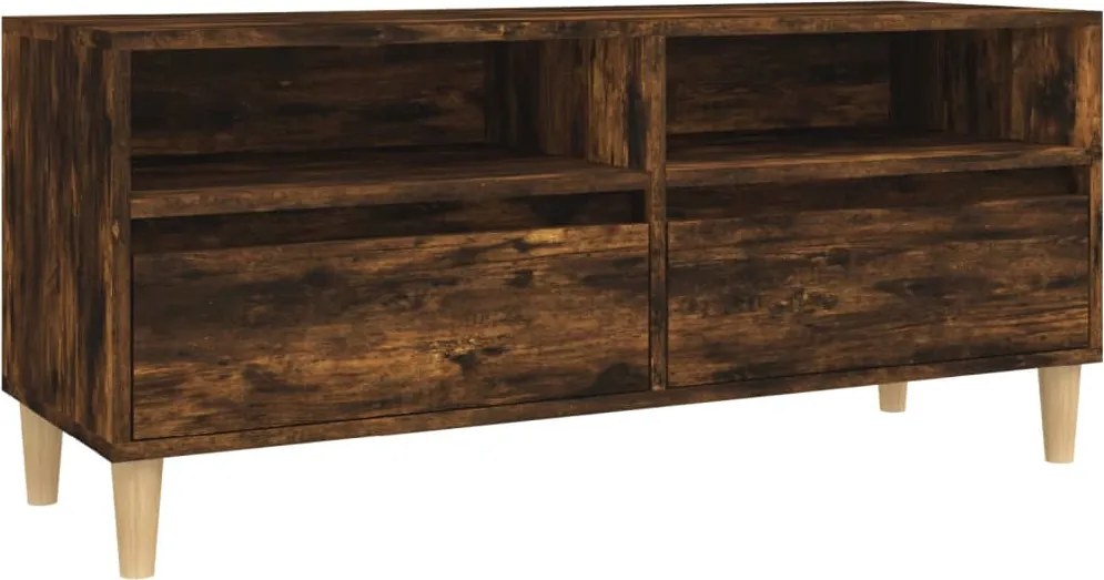 vidaXL füstös tölgy színű szerelt fa TV-szekrény 100x34,5x44,5 cm