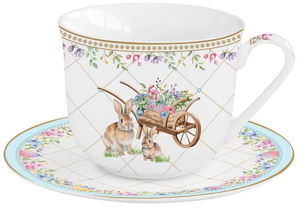 Spring Bloom húsvéti porcelán nagy reggeliző csésze 370 ml díszdobozban