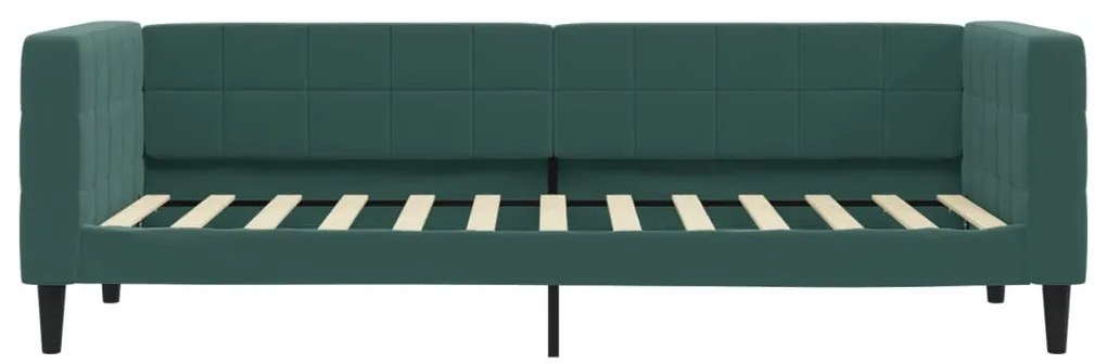 sötétzöld kihúzható bársony heverő fiókkal 80 x 200 cm