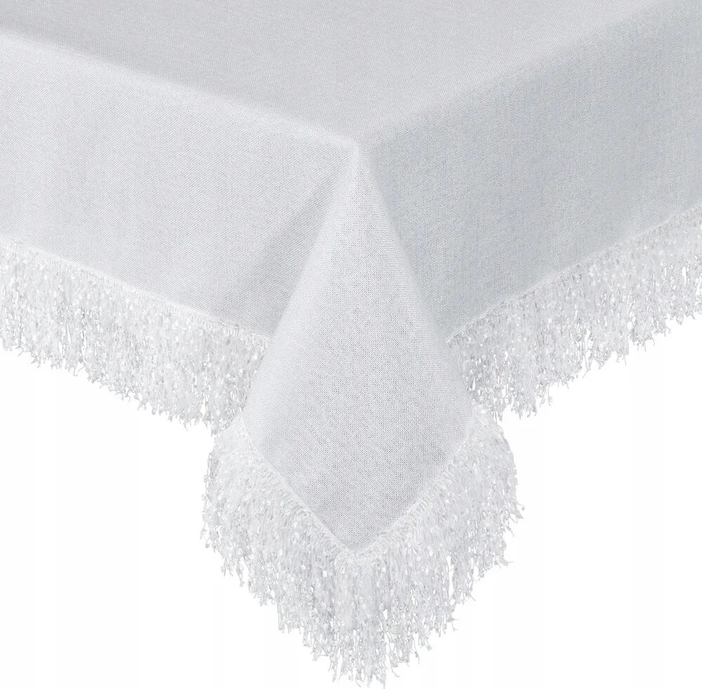 Elegáns abrosz Jasper 140x280 fehér rojtos glamour dekoratív