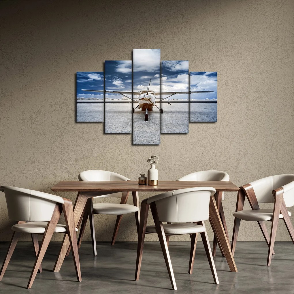 Egy motoros repülőgép képe (150x105 cm)
