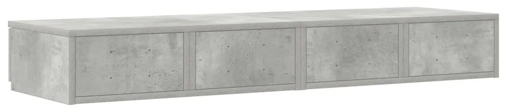 Ágy Fiókok Beton Szürke 120x36.5x16.5 cm Műanyag Fa