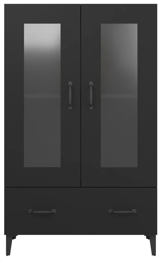 fekete szerelt fa magasszekrény 70 x 31 x 115 cm