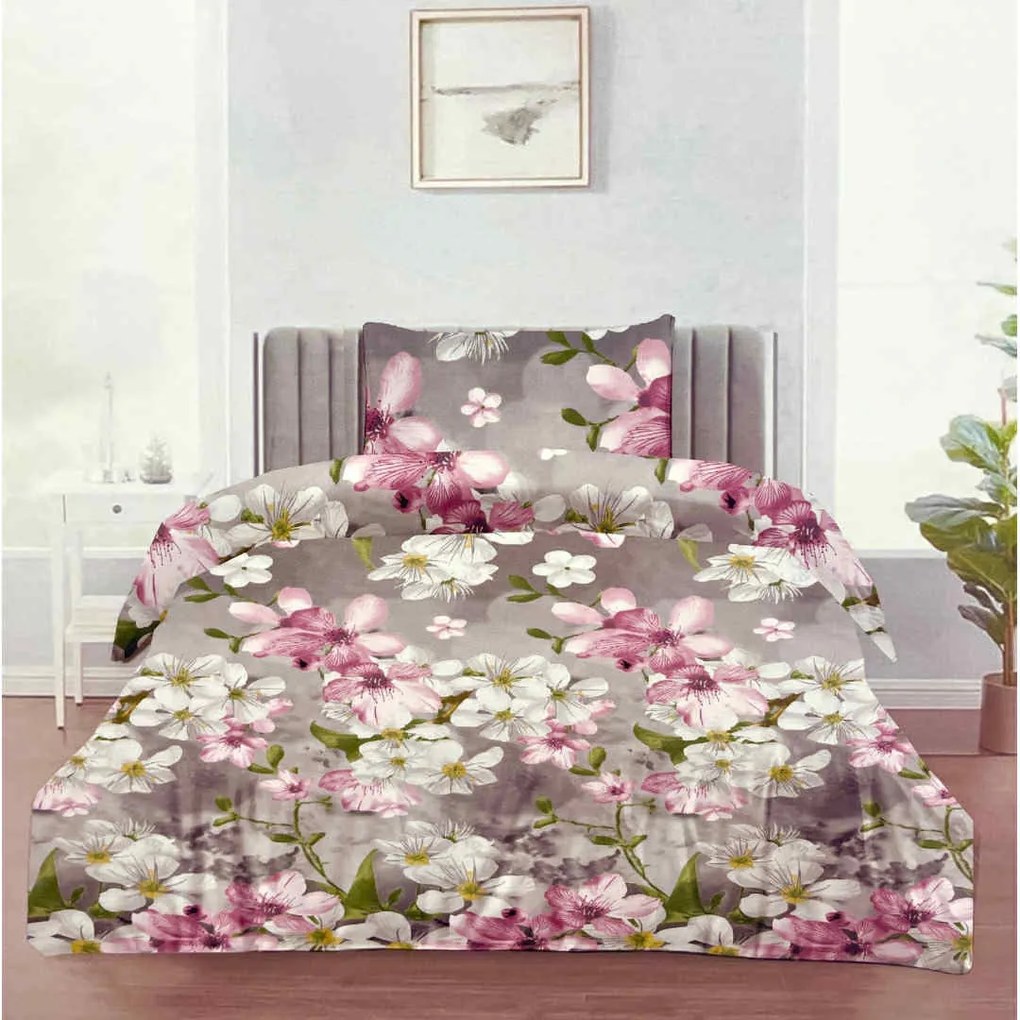 Sakura rózsaszín pamut ágyneműhuzat 200x140cm+90x70cm TiaHome