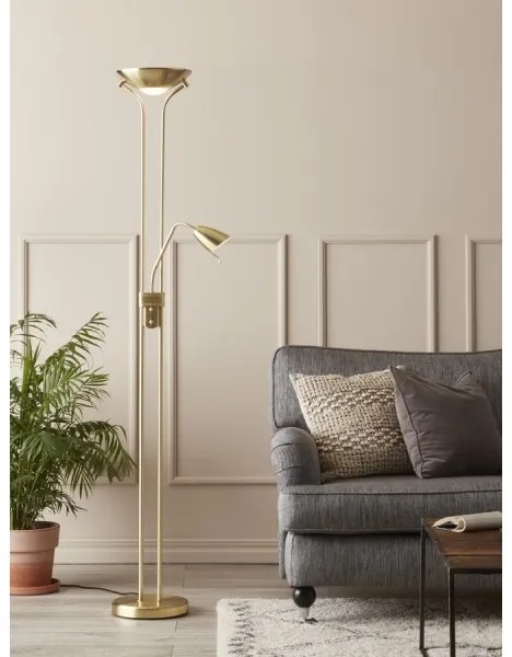 Markslöjd - Dimmelhető állólámpa DETROIT 1xR7s/300W + 1xGU10/35W/230V sárgaréz