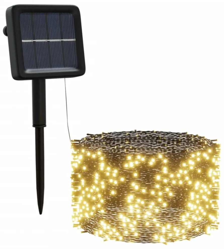5 db 5x200 LED-es meleg fehér bel-/kültéri napelemes fényfüzér