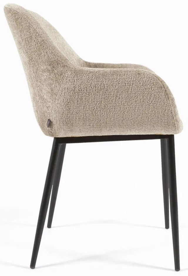 Bézs kárpitozott étkezőfotel Konna – Kave Home