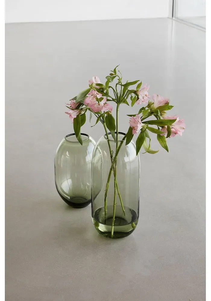 Zöld üveg kézzel készített váza készlet 2 db-os (magasság 38 cm) Moss – Hübsch