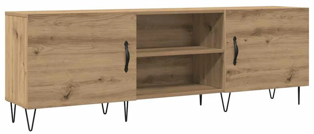 kézműves tölgy színű szerelt fa TV-szekrény 150 x 30 x 50 cm