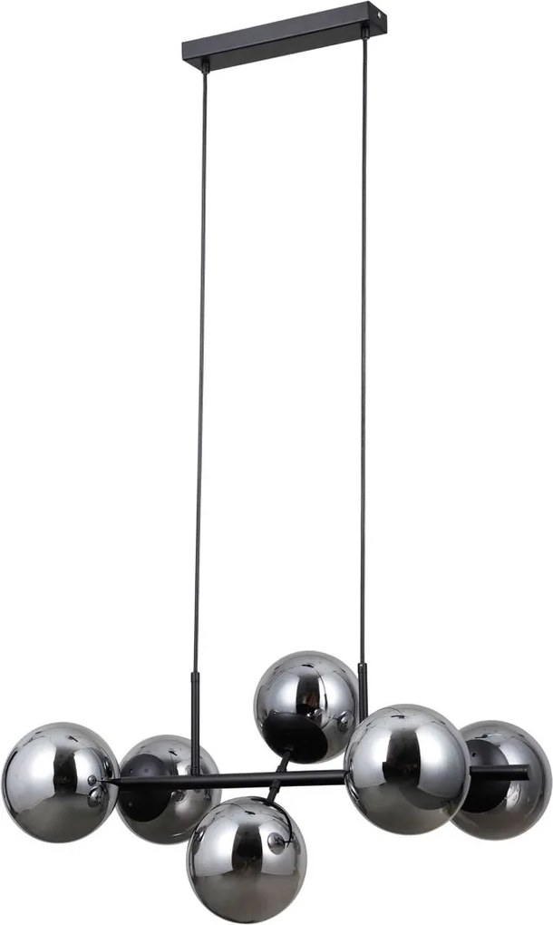 Italux modern függeszték molite matt fekete füstös itxpnd-1098-6-bk