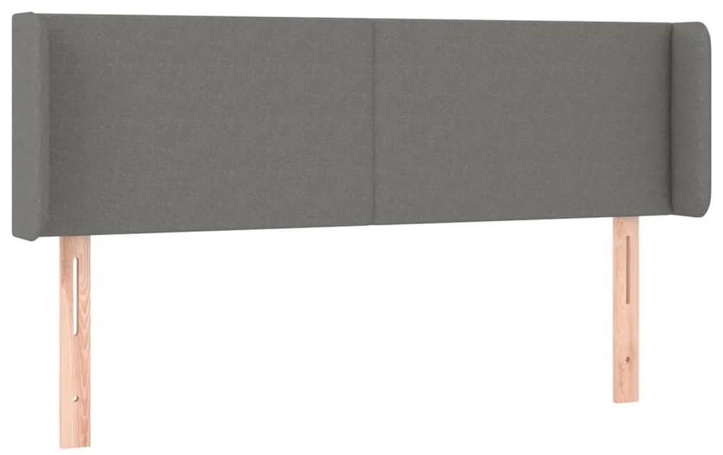 sötétszürke szövet LED-es fejtámla 147 x 16 x 78/88 cm