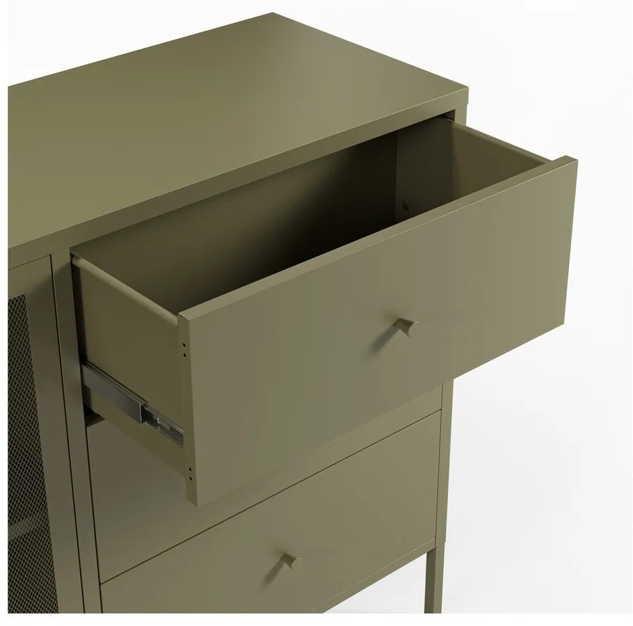 Zöld fém komód 140x90x40 cm Fayna – Marckeric