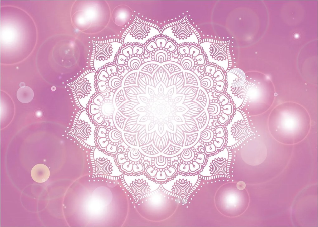Egy mandala képe rózsaszín háttérrel (üvegen) (70x50 cm)