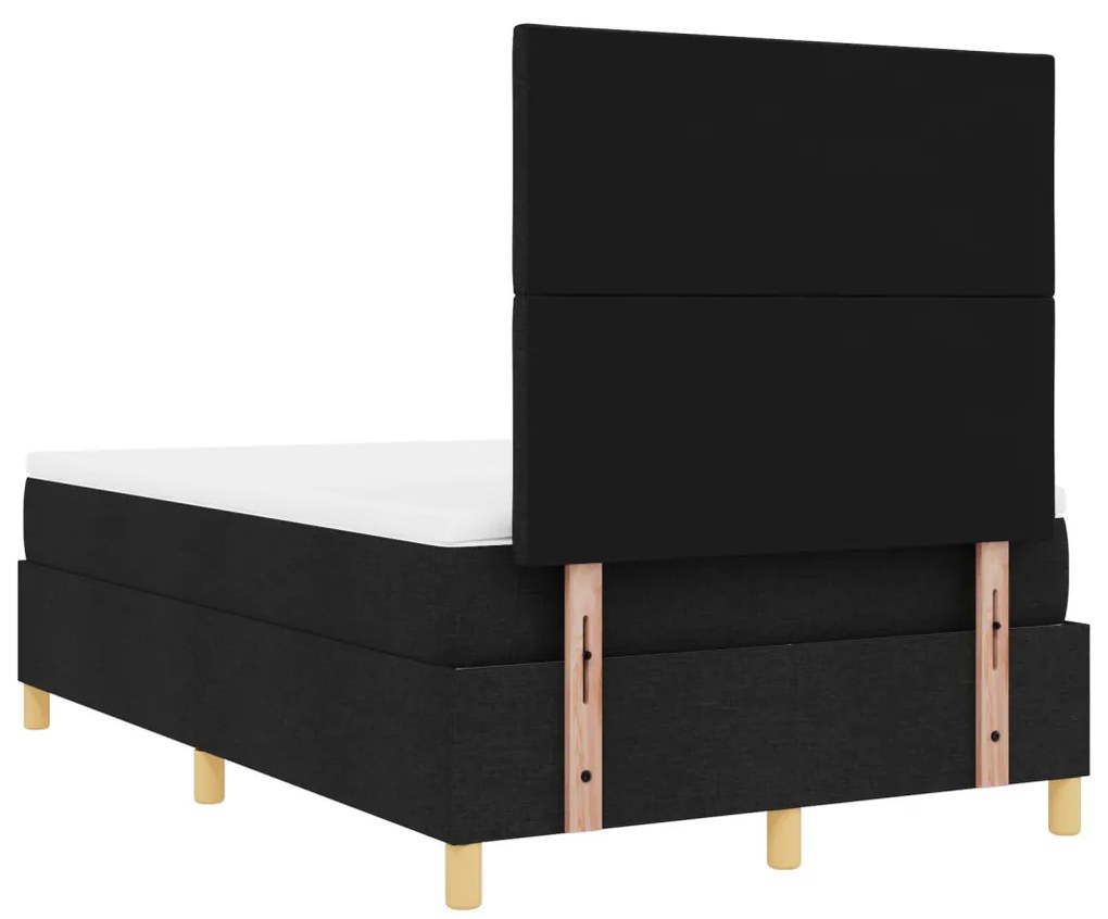 box spring ágy matraccal fekete kis dupla szövet