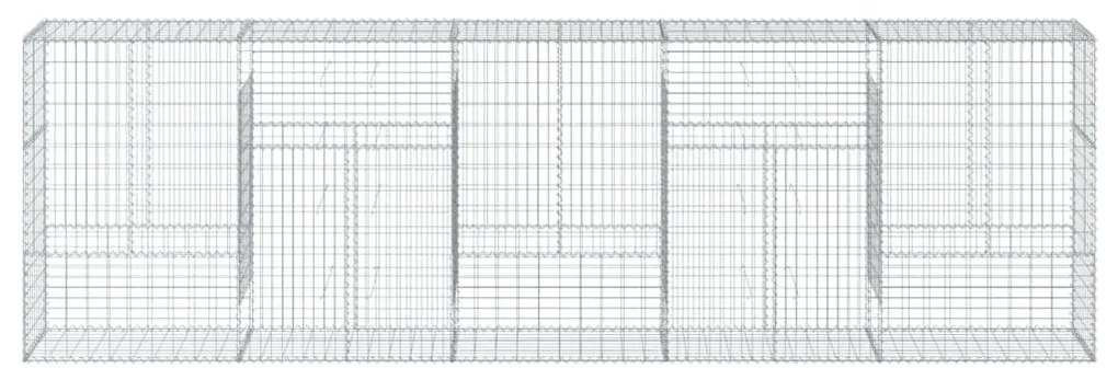 horganyzott vas gabion kosár fedéllel 500 x 50 x 150 cm