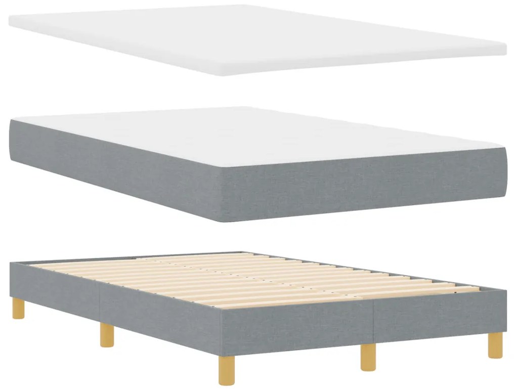 Box Spring Ágy Matracokkal Világosszürke 120x200 cm Szövet