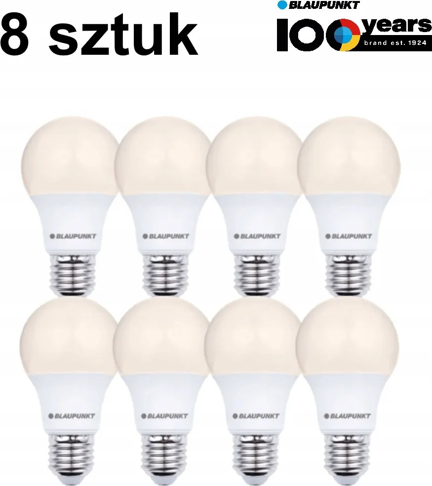 Led izzó Blaupunkt A60 menetes E27 6W meleg fehér 2700K 570 lumen 8 db