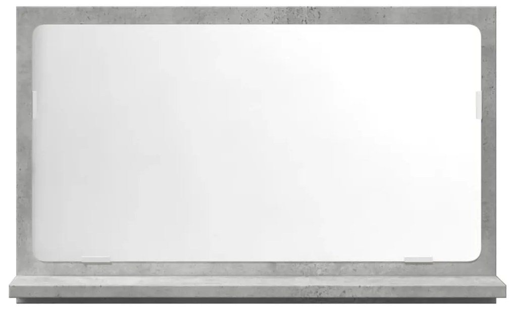 betonszürke szerelt fa tükrös fürdőszobaszekrény 60x11x37 cm