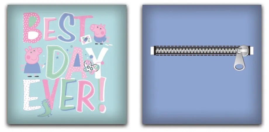 Peppa malac Best Day párna, díszpárna levehető huzattal 35x35 cm Velúr
