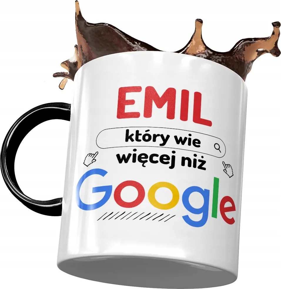 Fekete bögre Emil Kollégának Születésnapi Ajándék Nyomtatott Fotóval