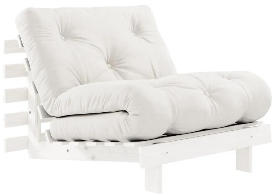 Roots White/Natural halványbézs kinyitható fotel - Karup Design