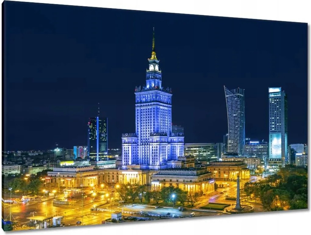 Festmények 120x80 Varsó éjszaka Palota