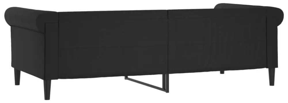 fekete műbőr kanapéágy 90 x 190 cm