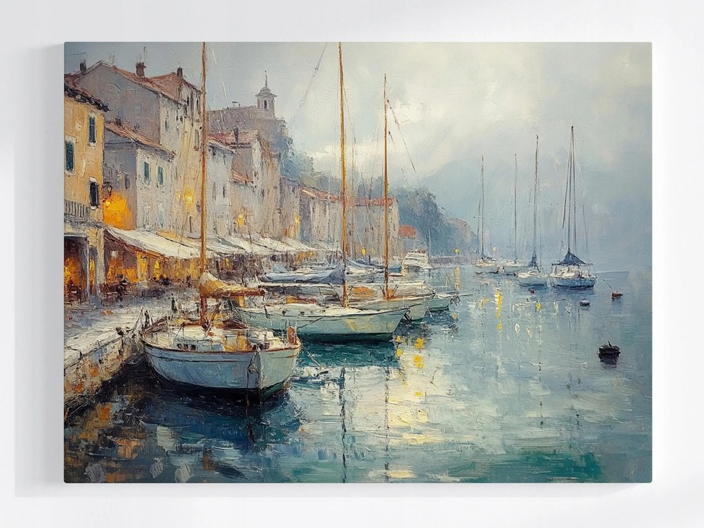 Vászonkép Canvas Város Dél Olaszország Horvátország Kikötő Hajók 100x75