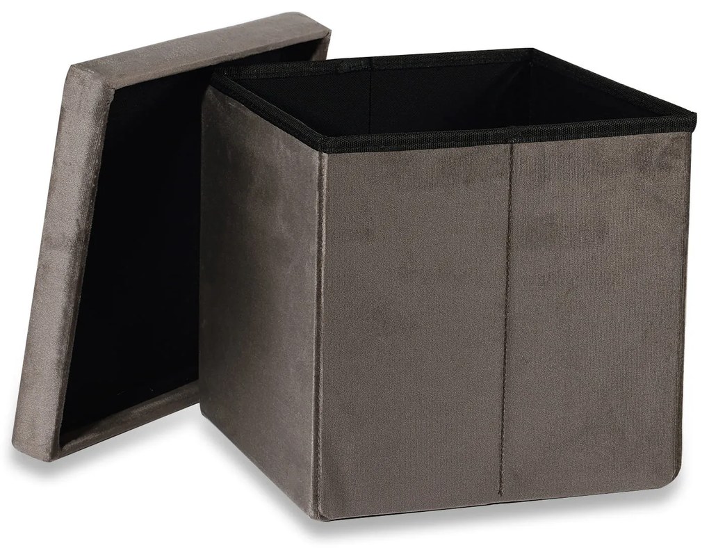 Barna összecsukható kialakítású ülőke CUBEXO VELVET M