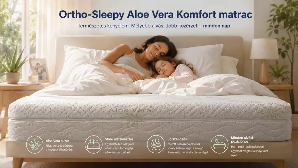 Ortho-Sleepy High Comfort ortopéd 18 cm magas matrac Aloe vera huzattal / 80x190 cm