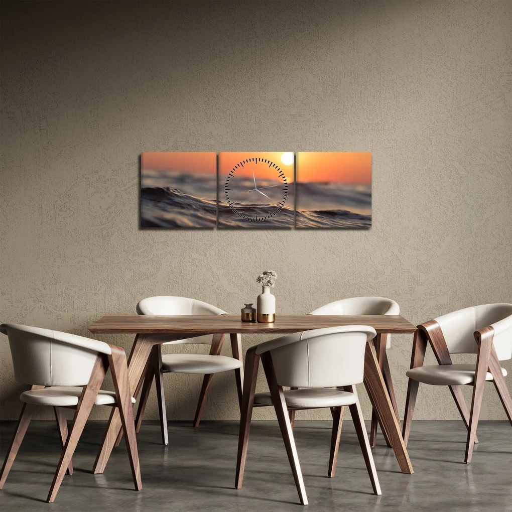 Tenger hullámai képe (órával) (90x30 cm)