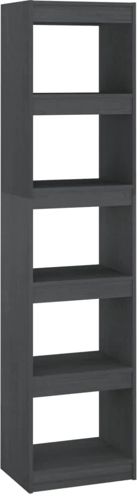 vidaXL szürke tömör fenyőfa könyvszekrény/térelválasztó 40x30x167,5 cm