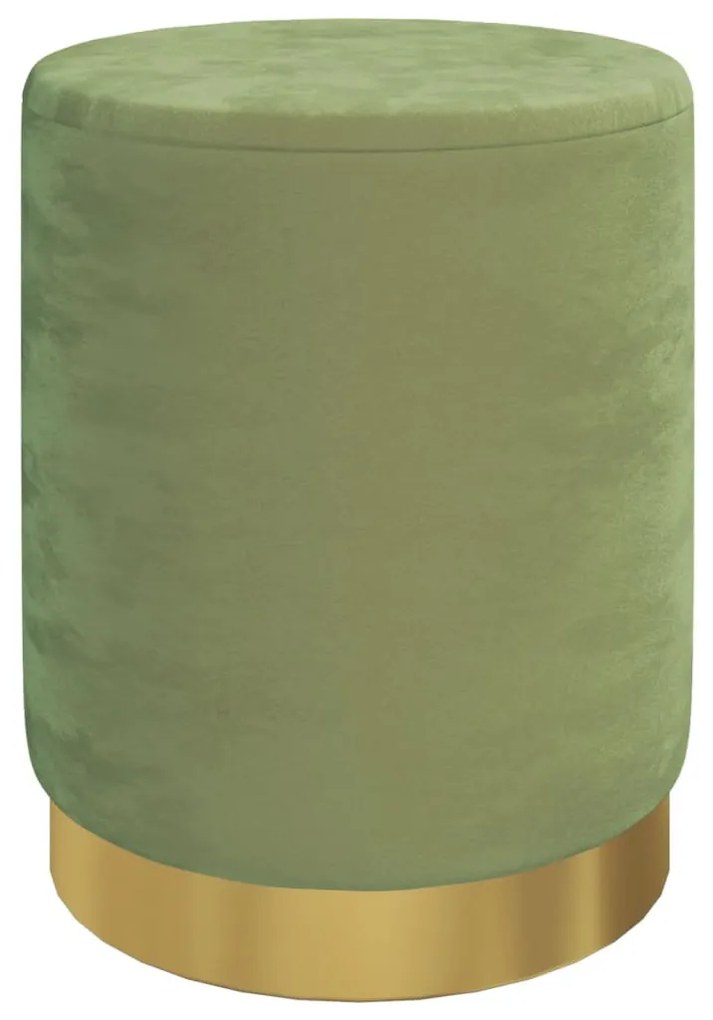 vidaXL mustárzöld kerek bársonyülőke tárolóval 31 x 37 cm