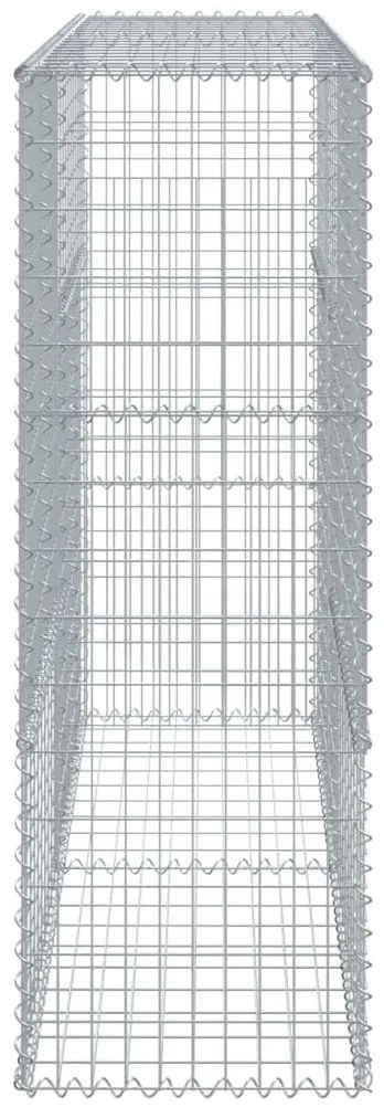 horganyzott vas gabion kosár fedéllel 200 x 50 x 150 cm
