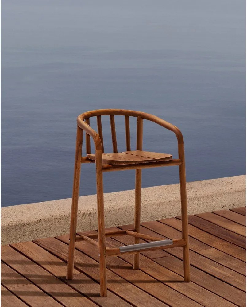 Natúr színű tömörfa kerti bárszék Turqueta – Kave Home