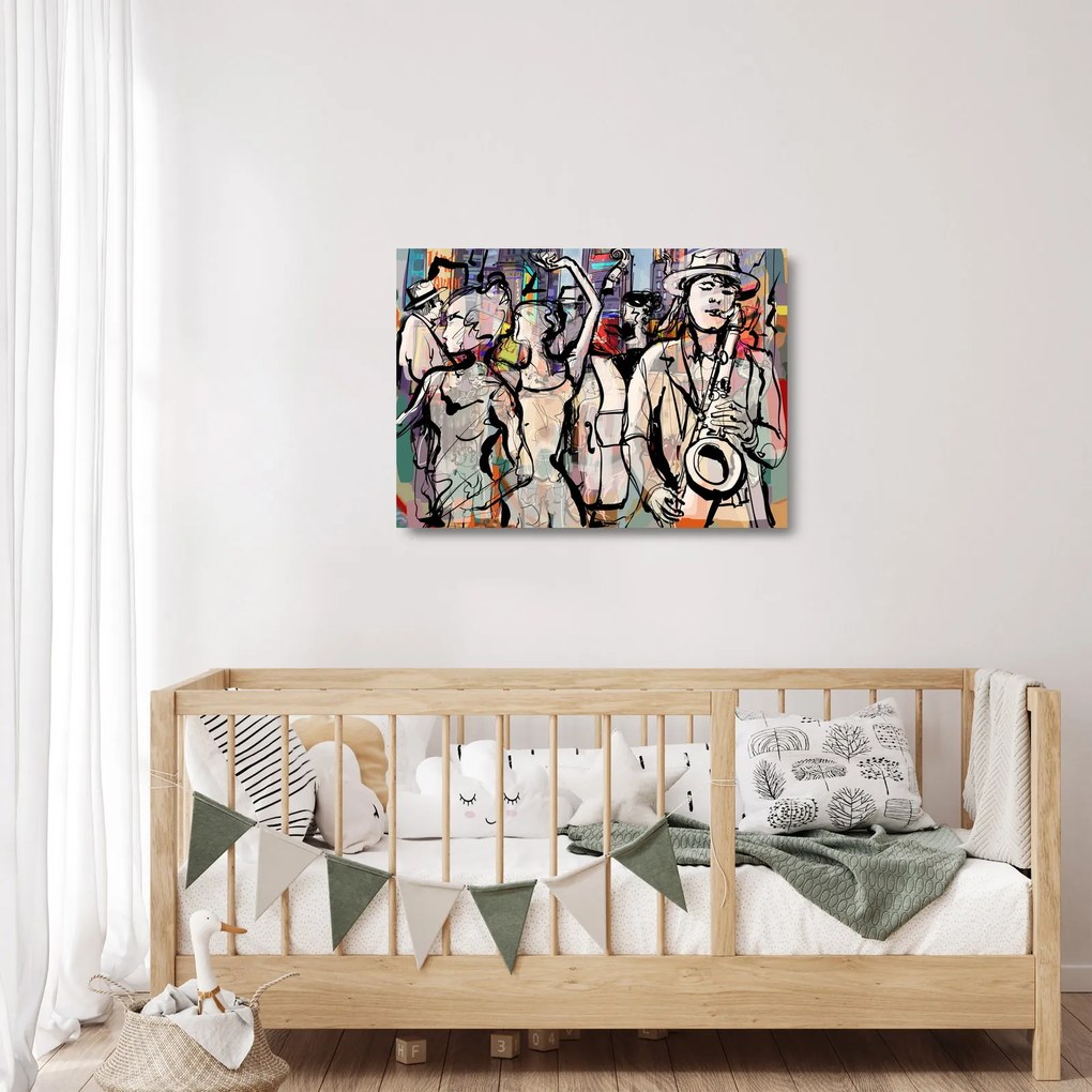 Kép - Jazz éjszaka (üvegen) (70x50 cm)