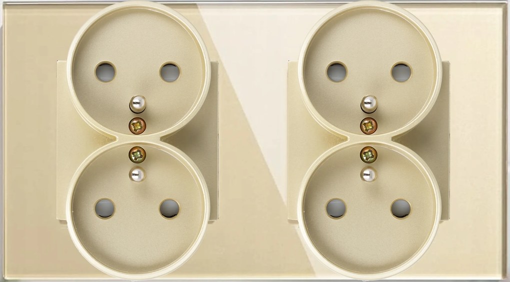 Konnektor Üveg Aljzat Elektromos Dupla Arany Üveg Érintkezők 2F