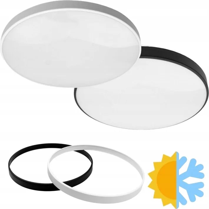 Led Plafon Lámpa 24W Cserélhető Keret Fekete/fehér Falra Szerelhető Plafon IP20