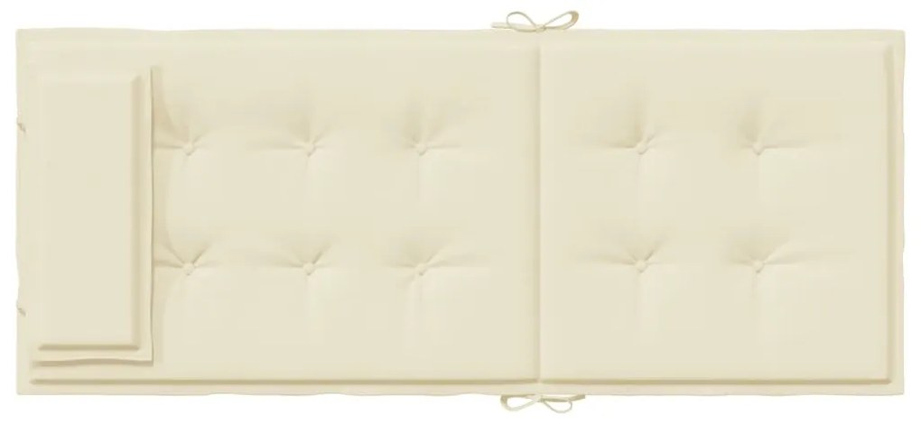 6 db krémszínű oxford-szövet magas háttámlájú székpárna