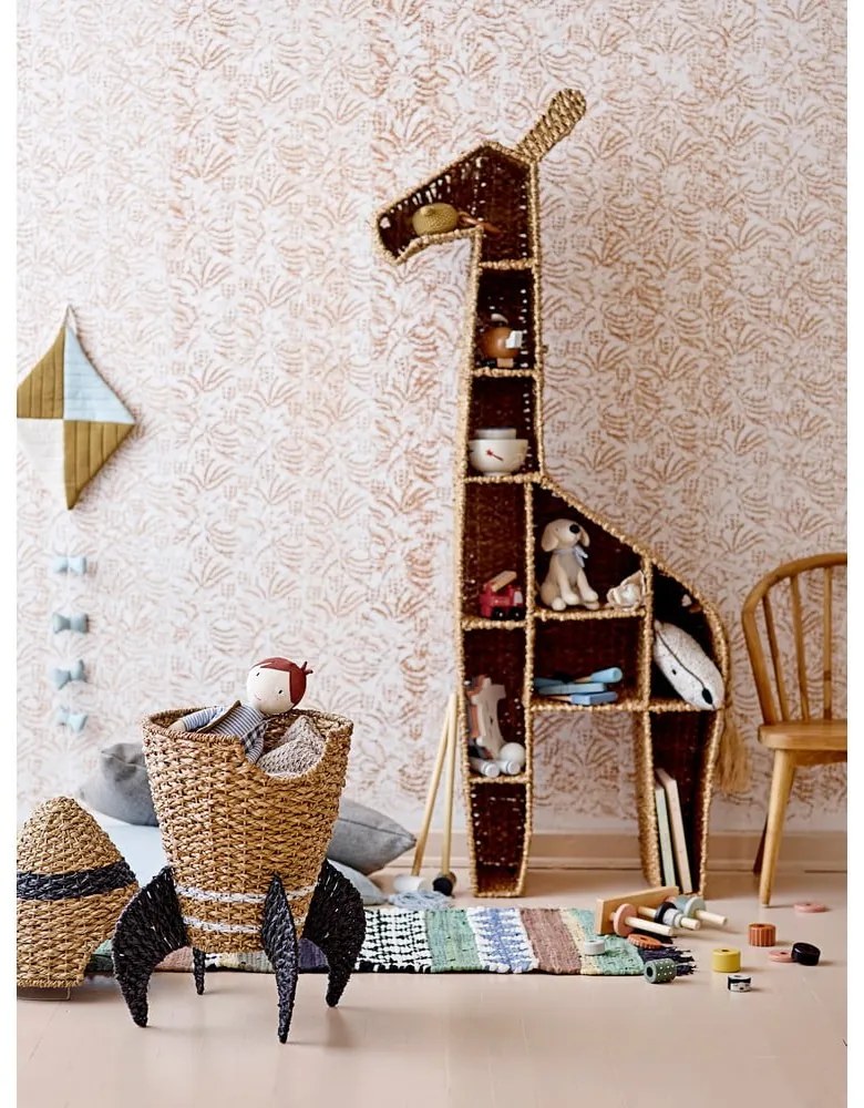 Rattan gyerek könyvespolc 46x148 cm Kalu - Bloomingville Mini