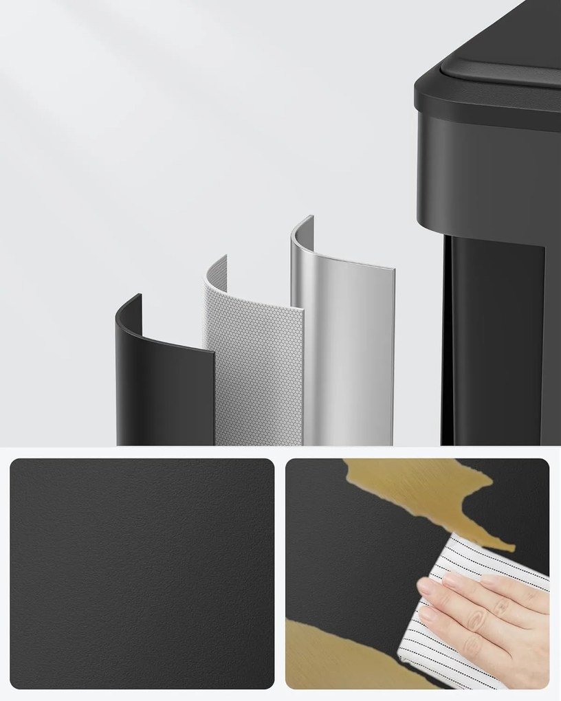 2 x 15 literes konyhai szemetes fekete színben