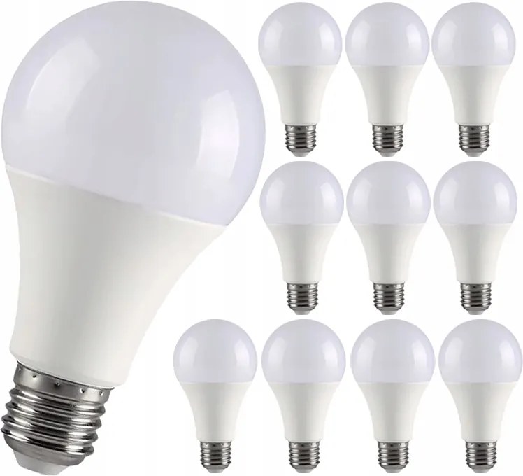 10x Led Izzó E27 15W 1440LM 4000K Fehér Semleges Villogásmentes Prémium