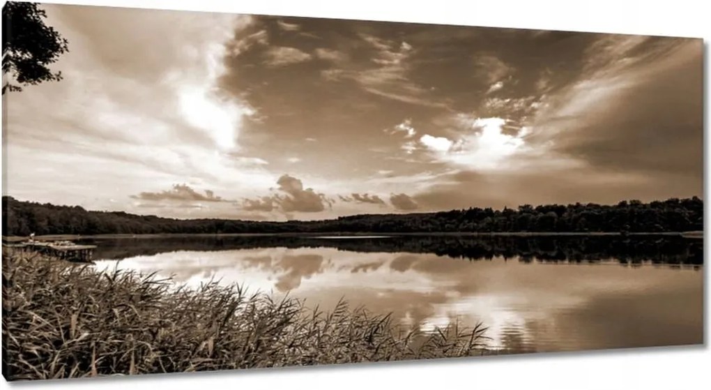 Festmények 115x55 Sephia Tájkép Tó