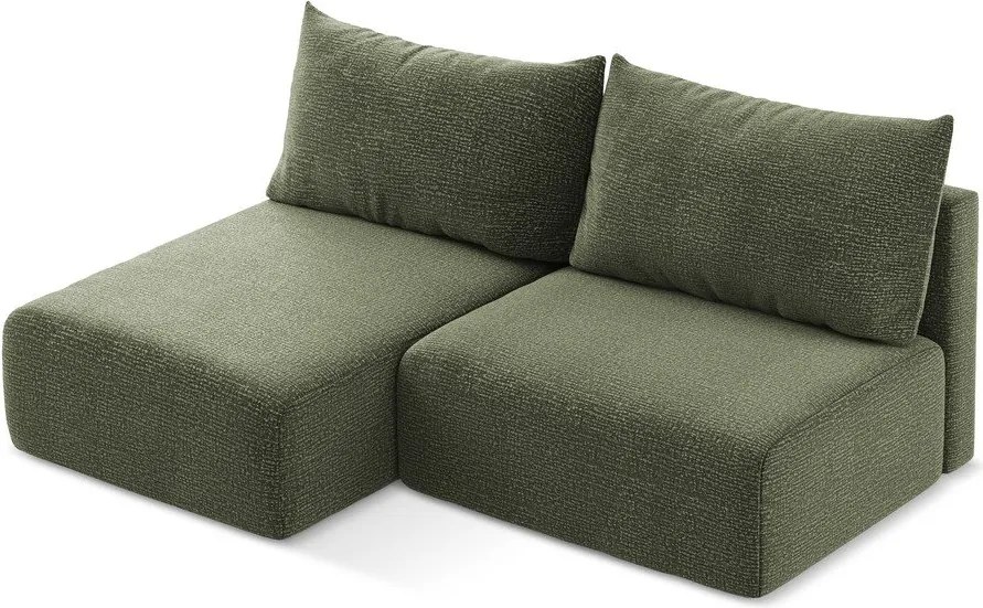 Zöld kinyitható-tárolóhelyes sarokkanapé (bal oldali) Kalena – Makamii