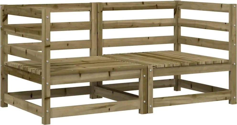 vidaXL 2 db impregnált fenyőfa kerti sarokkanapé 70 x 70 x 67 cm