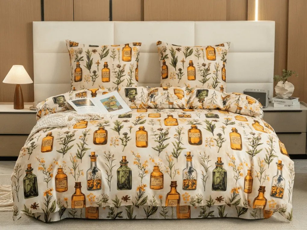 Mikroszálas ágyneműhuzat APOTHECARY krém színű Ágyneműhuzat mérete: 2 db 70 x 90 cm | 200 x 220 cm